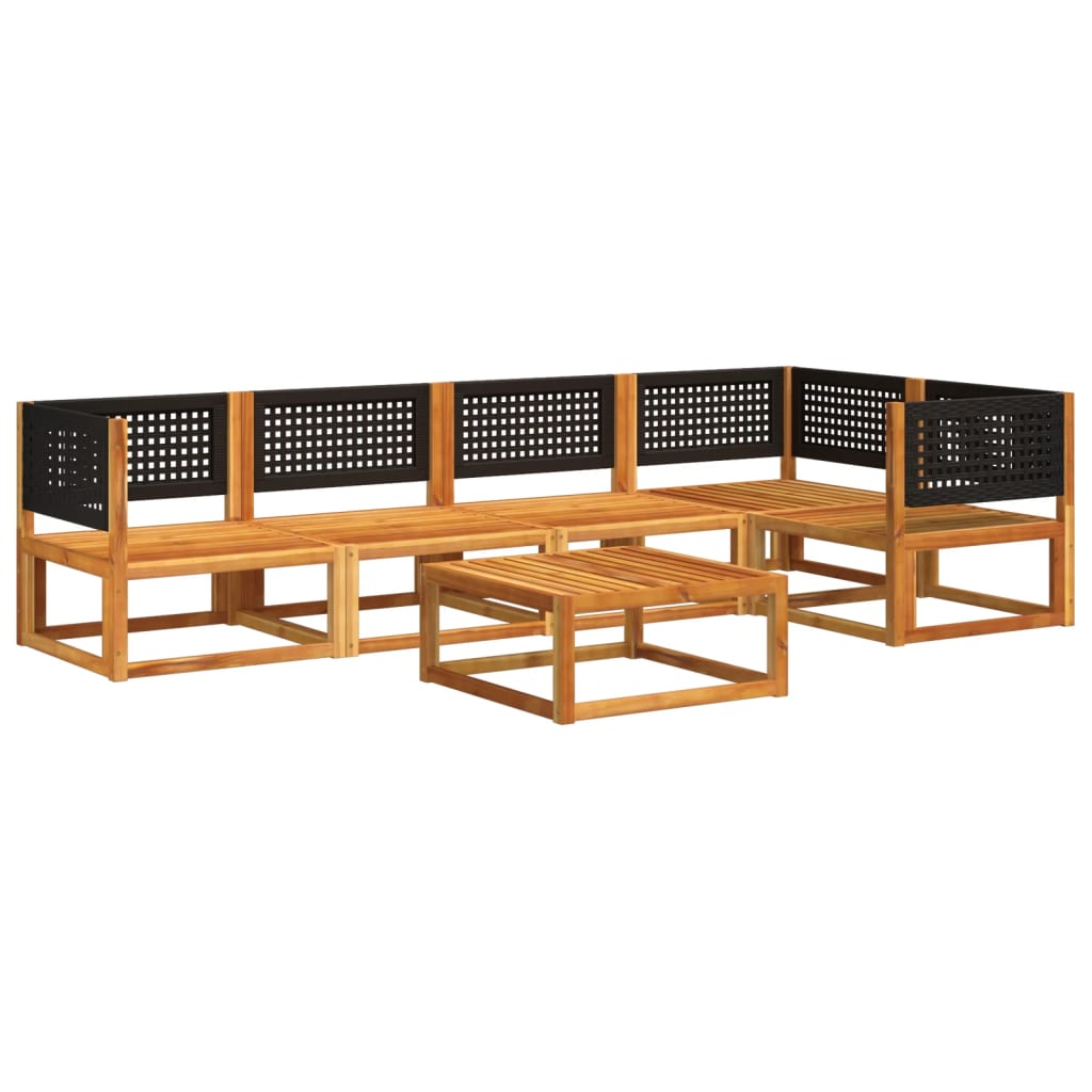 vidaXL Set de sofás de jardín con cojines 6 pzas madera maciza acacia