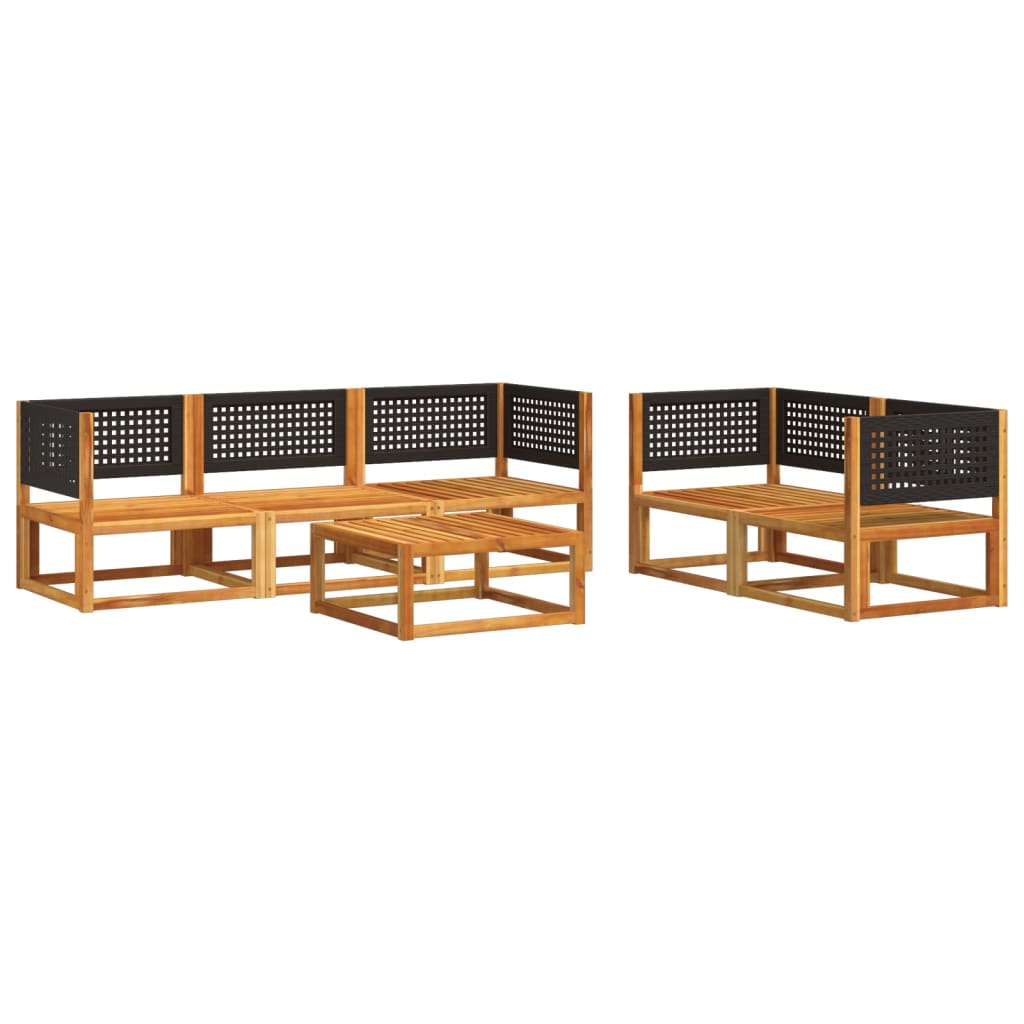 vidaXL Set de sofás de jardín con cojines 6 pzas madera maciza acacia