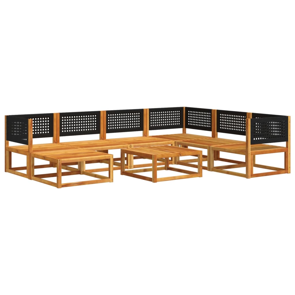 vidaXL Set de sofás de jardín con cojines 8 pzas madera maciza acacia