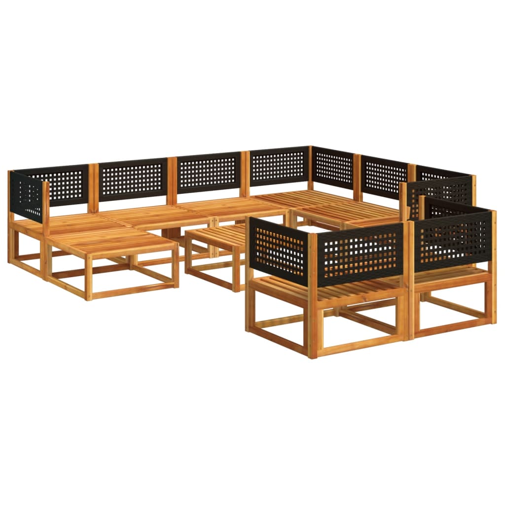 vidaXL Set de sofás de jardín con cojines 10 pzas madera maciza acacia