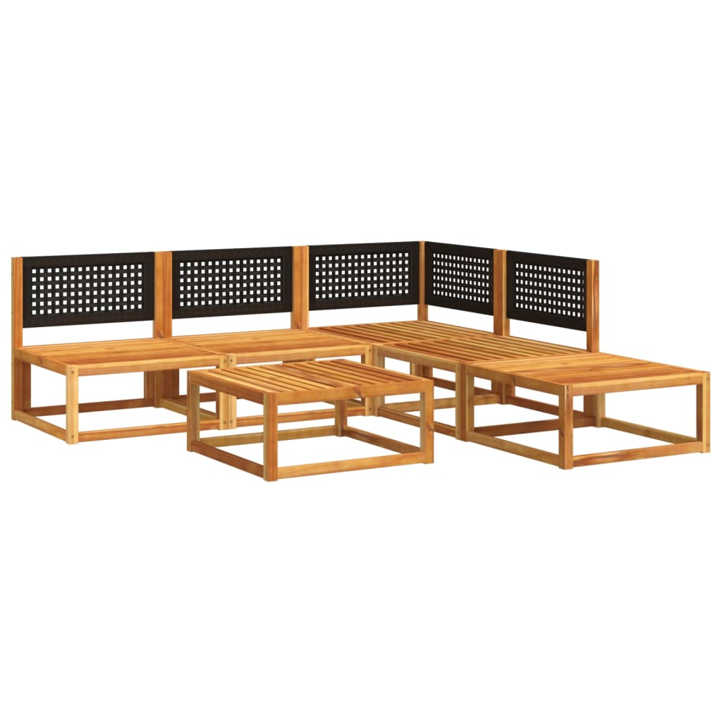 vidaXL Set de sofás de jardín con cojines 6 pzas madera maciza acacia