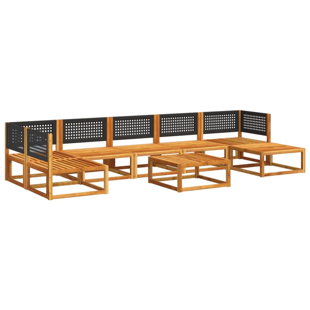 vidaXL Set de sofás de jardín con cojines 8 pzas madera maciza acacia