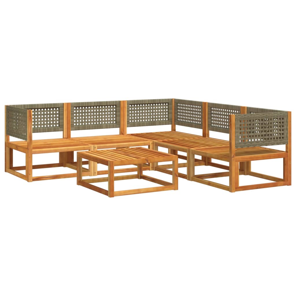 vidaXL Set de sofás de jardín con cojines 6 pzas madera maciza acacia