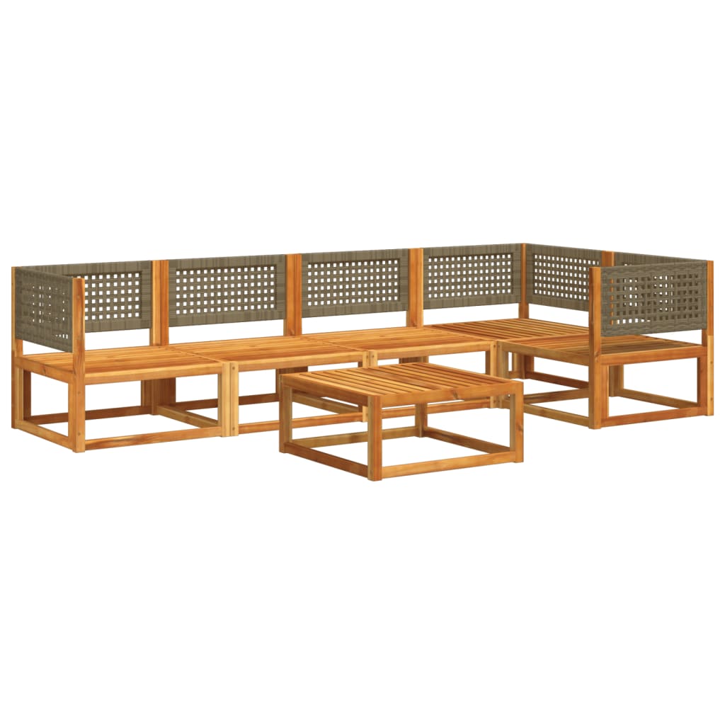 vidaXL Set de sofás de jardín con cojines 6 pzas madera maciza acacia