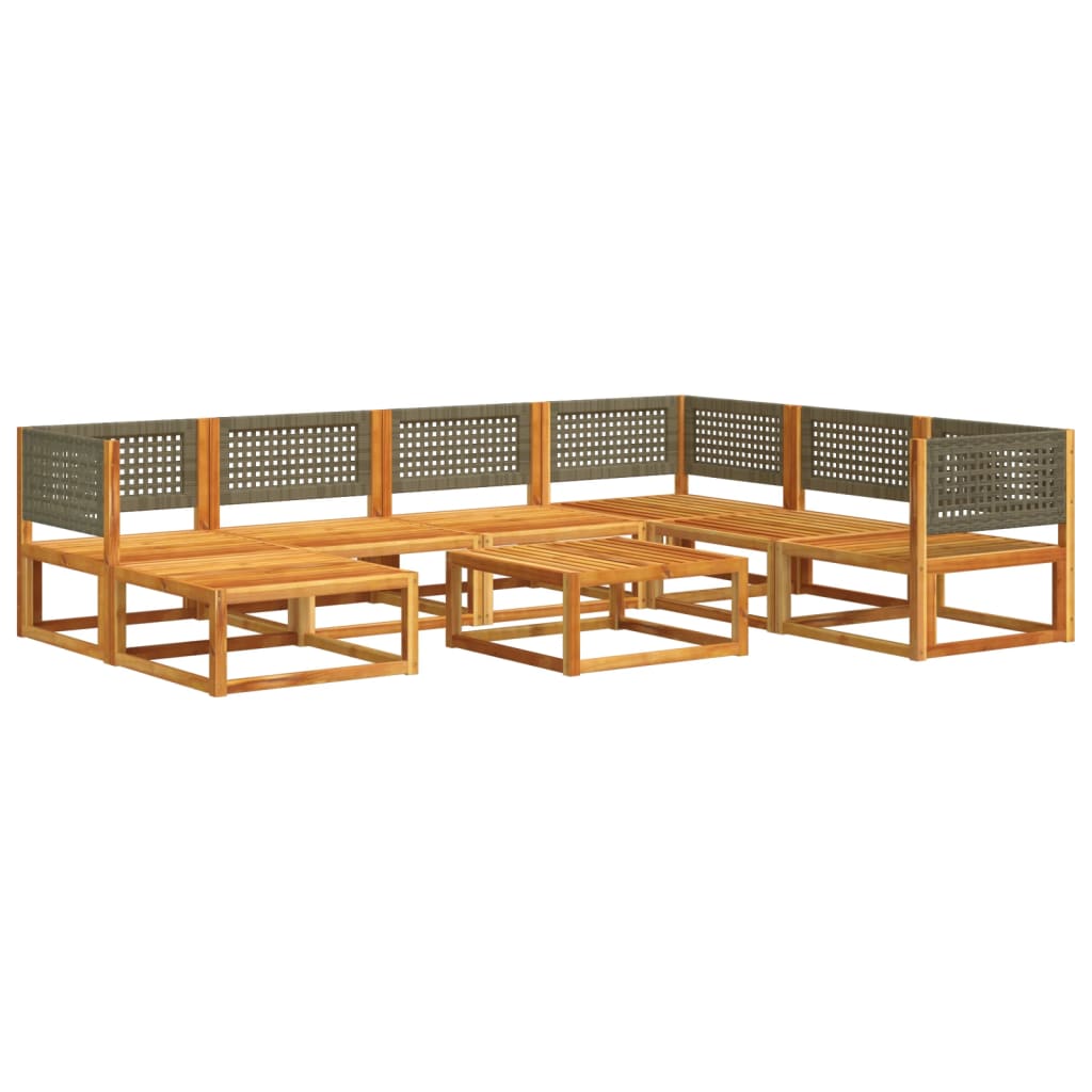 vidaXL Set de sofás de jardín con cojines 8 pzas madera maciza acacia