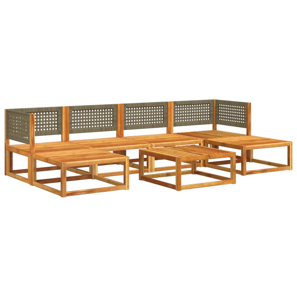 vidaXL Set de sofás de jardín con cojines 7 pzas madera maciza acacia