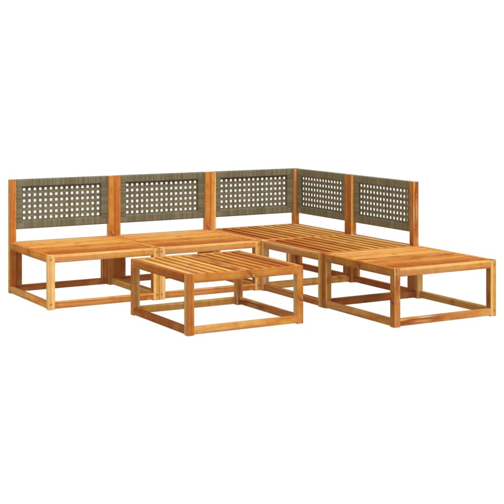 vidaXL Set de sofás de jardín con cojines 6 pzas madera maciza acacia