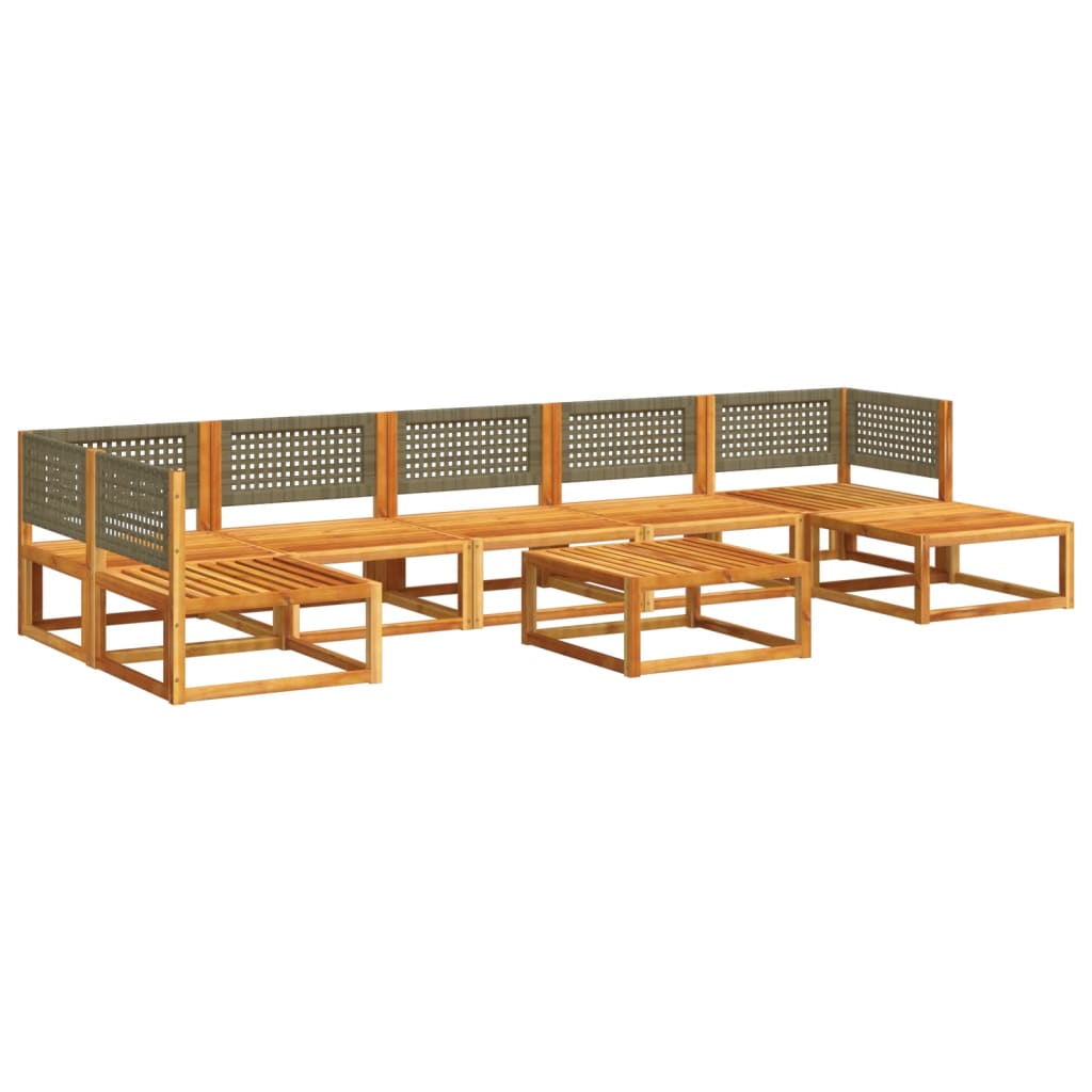 vidaXL Set de sofás de jardín con cojines 8 pzas madera maciza acacia