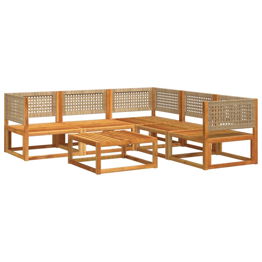 vidaXL Set de sofás de jardín con cojines 6 pzas madera maciza acacia