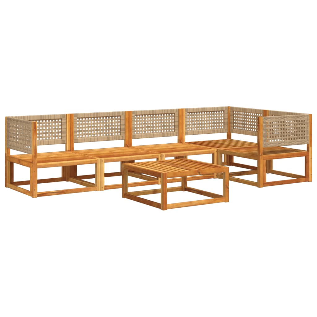 vidaXL Set de sofás de jardín con cojines 6 pzas madera maciza acacia