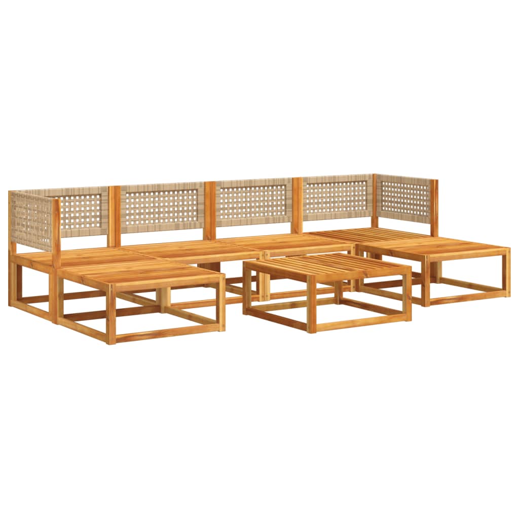 vidaXL Set de sofás de jardín con cojines 7 pzas madera maciza acacia