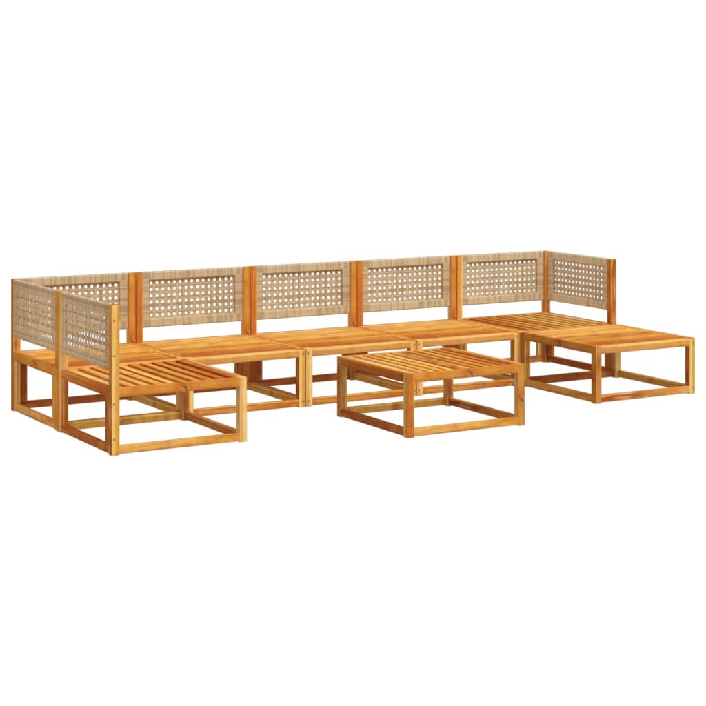 vidaXL Set de sofás de jardín con cojines 8 pzas madera maciza acacia