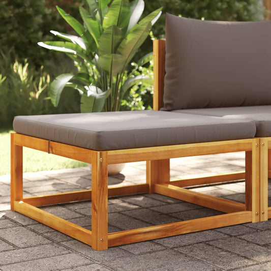 vidaXL Taburete de jardín con cojín madera maciza acacia 65x65x29 cm