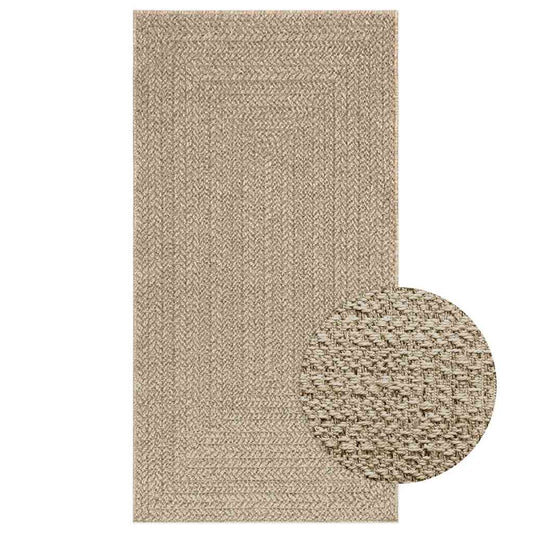 vidaXL Alfombra ZIZUR apariencia yute interior exterior beige 80x150cm