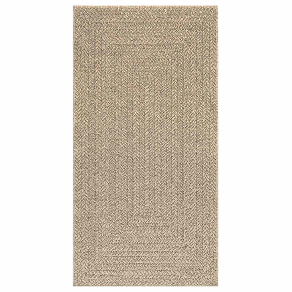 vidaXL Alfombra ZIZUR apariencia yute interior exterior beige 80x150cm