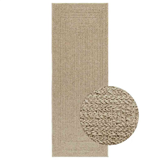 vidaXL Alfombra ZIZUR apariencia yute interior exterior beige 80x200cm