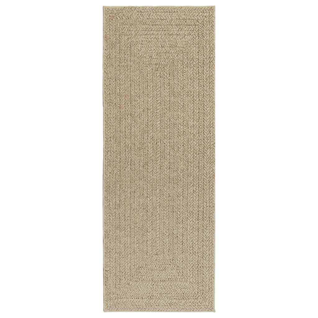 vidaXL Alfombra ZIZUR apariencia yute interior exterior beige 80x200cm