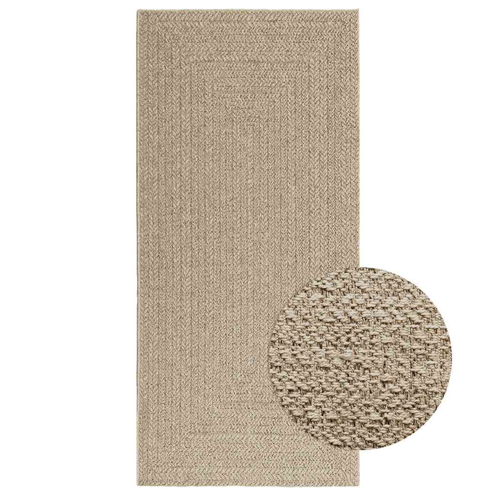 vidaXL Alfombra ZIZUR aspecto yute interior/exterior beige 100x200 cm