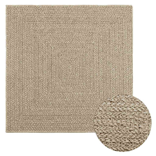 vidaXL Alfombra ZIZUR aspecto yute interior/exterior beige 120x120 cm