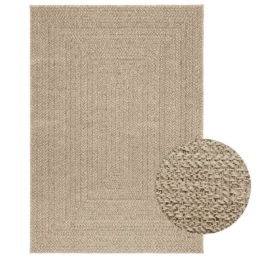 vidaXL Alfombra ZIZUR aspecto yute interior/exterior beige 120x170 cm