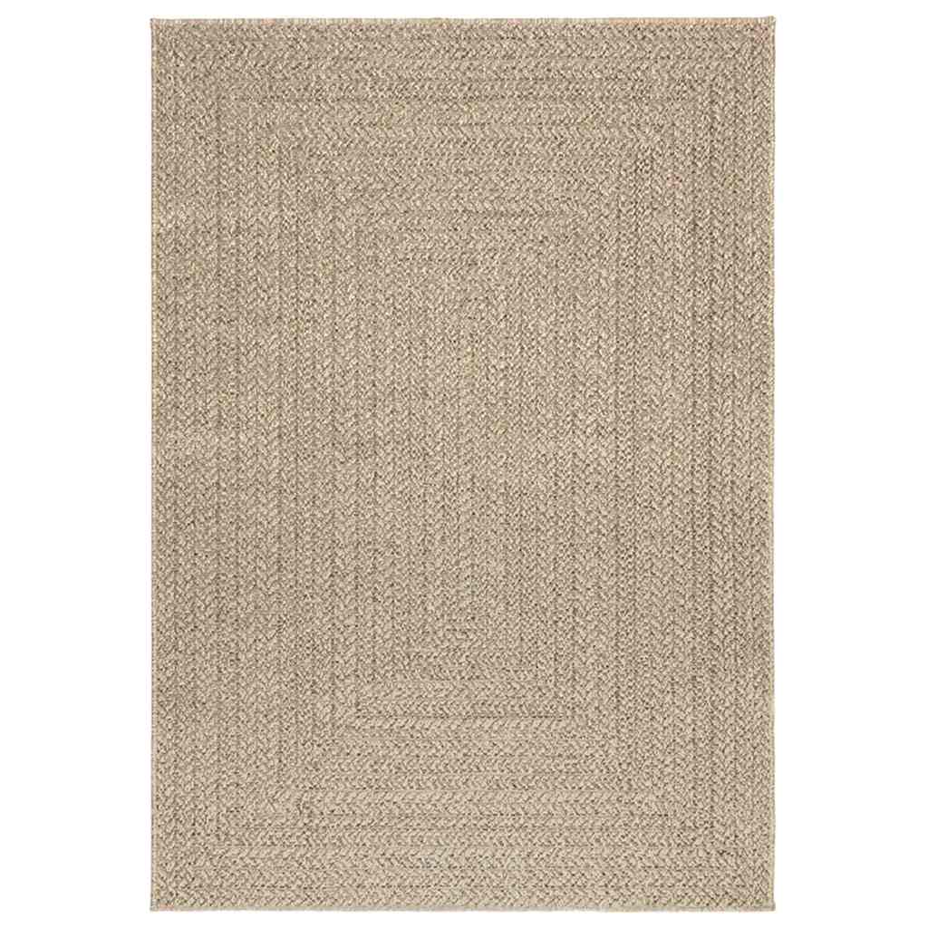 vidaXL Alfombra ZIZUR aspecto yute interior/exterior beige 120x170 cm