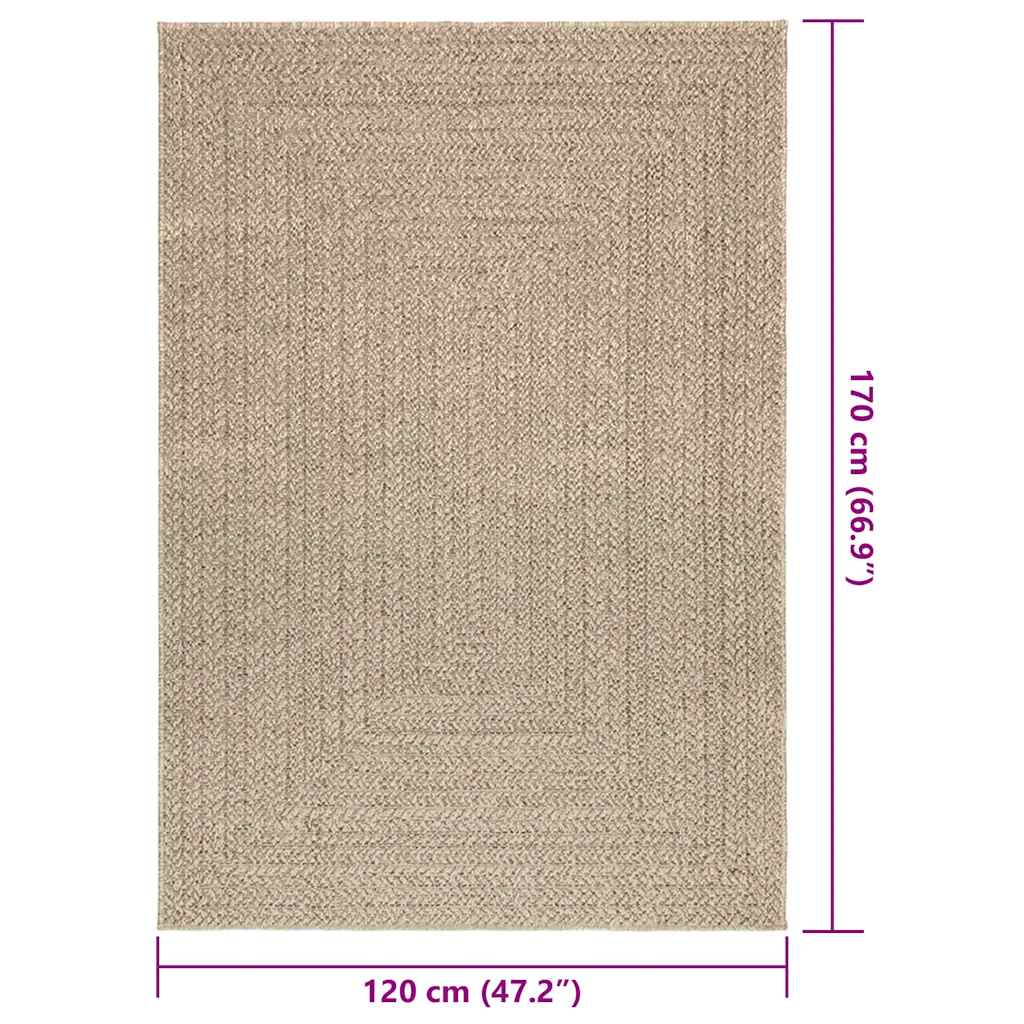 vidaXL Alfombra ZIZUR aspecto yute interior/exterior beige 120x170 cm