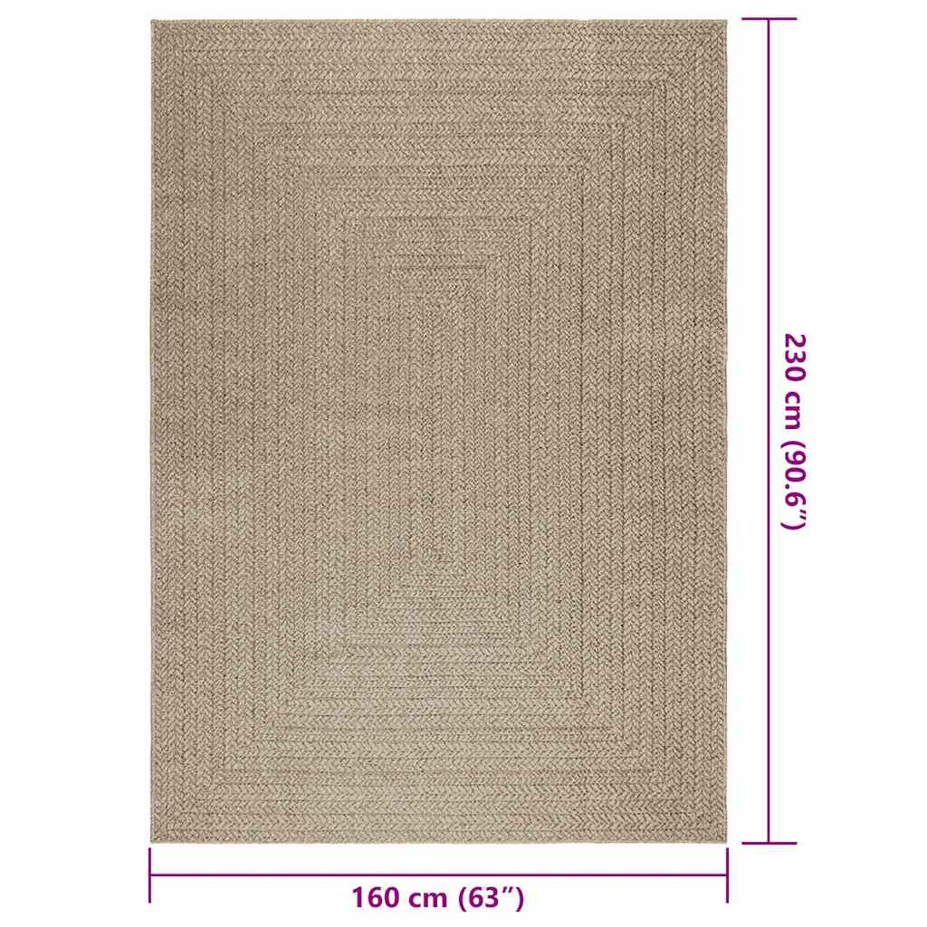 vidaXL Alfombra ZIZUR aspecto yute interior/exterior beige 160x230 cm