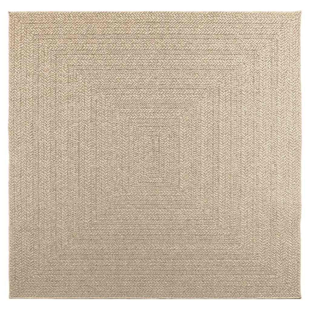 vidaXL Alfombra ZIZUR aspecto yute interior/exterior beige 200x200 cm