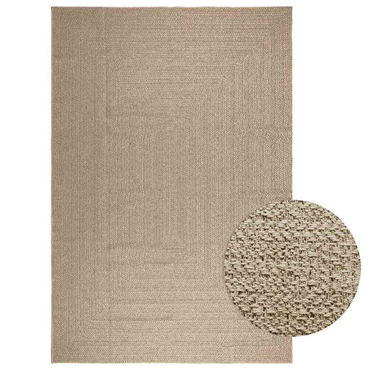 vidaXL Alfombra ZIZUR aspecto yute interior/exterior beige 240x340 cm