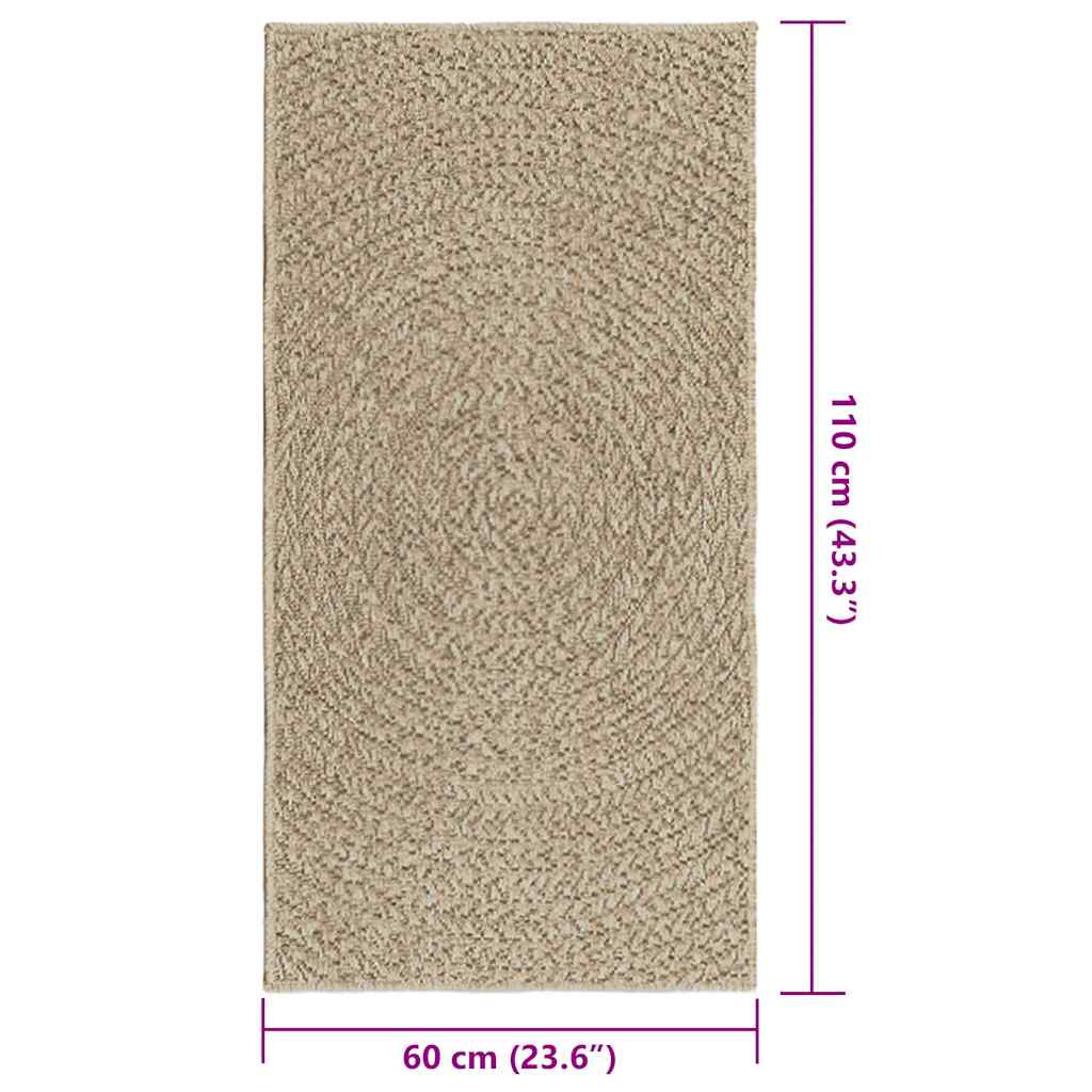 vidaXL Alfombra ZIZUR apariencia yute interior exterior beige 60x110cm