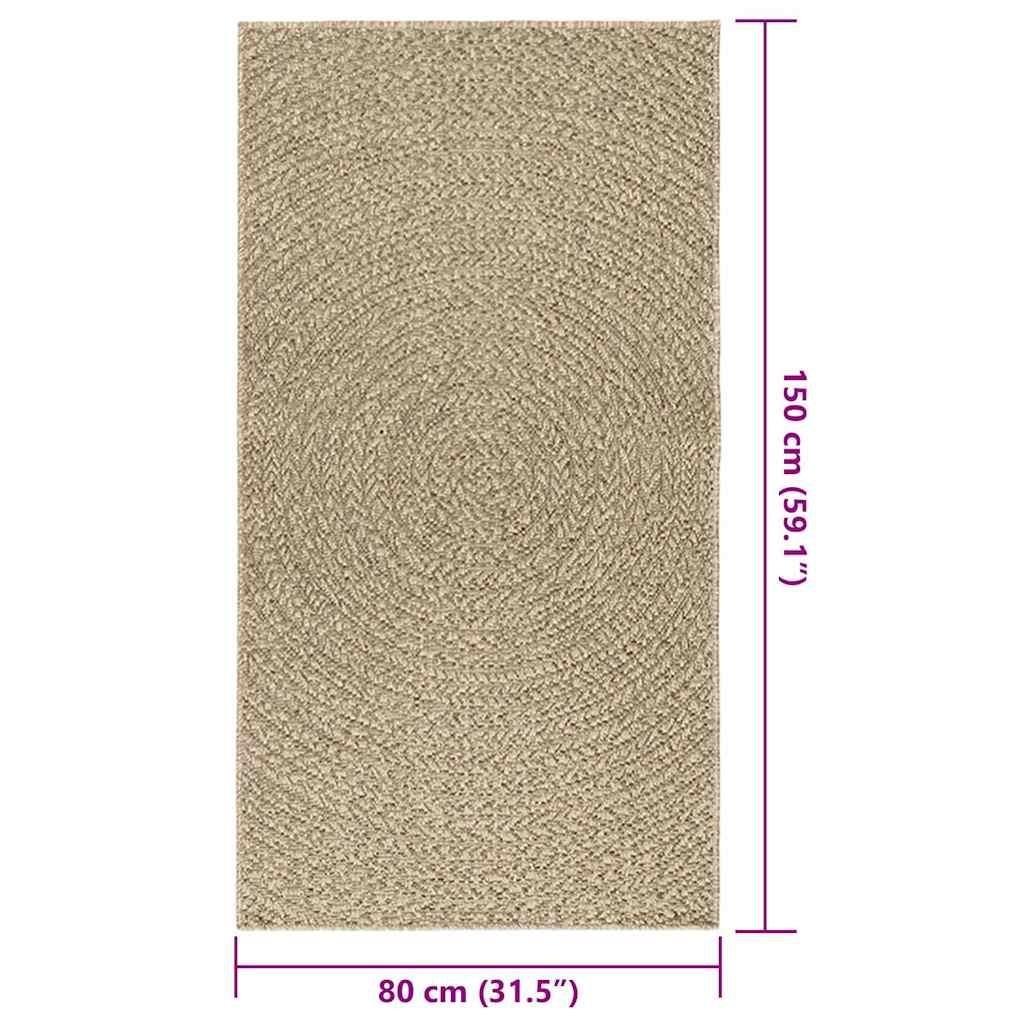 vidaXL Alfombra ZIZUR apariencia yute interior exterior beige 80x150cm