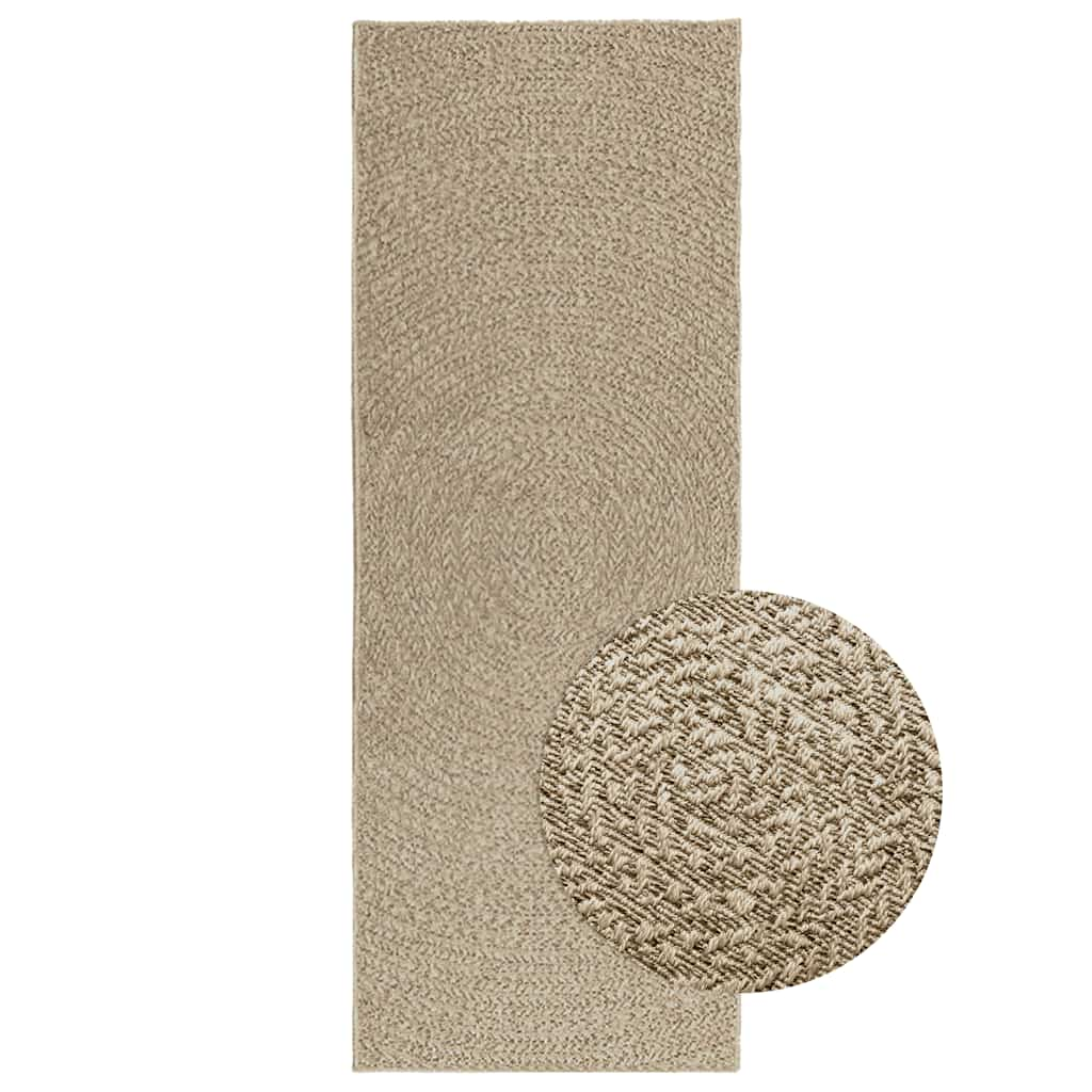 vidaXL Alfombra ZIZUR apariencia yute interior exterior beige 80x200cm