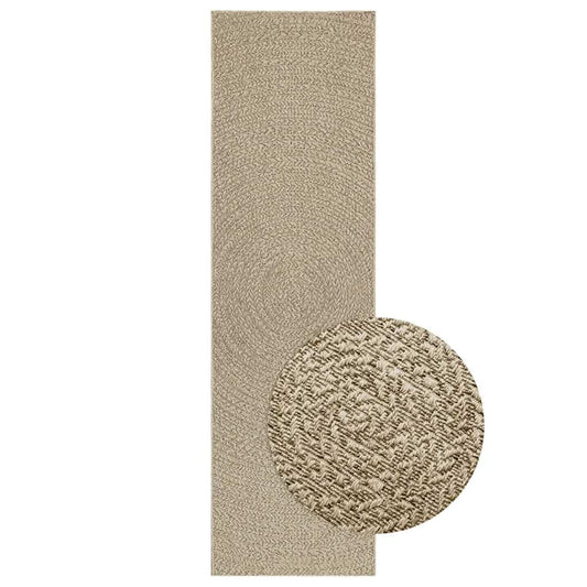 vidaXL Alfombra ZIZUR apariencia yute interior exterior beige 80x250cm