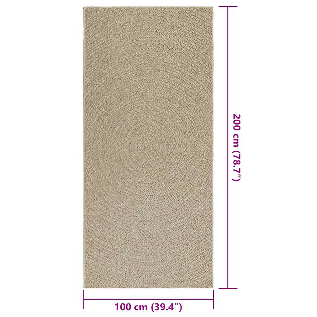 vidaXL Alfombra ZIZUR aspecto yute interior/exterior beige 100x200 cm