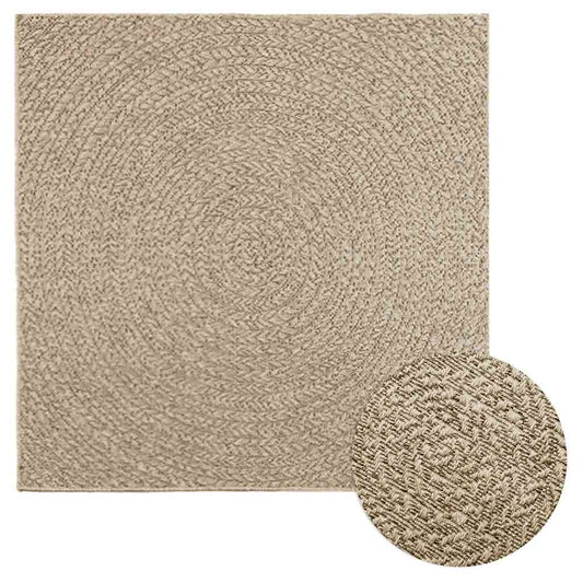 vidaXL Alfombra ZIZUR aspecto yute interior/exterior beige 120x120 cm