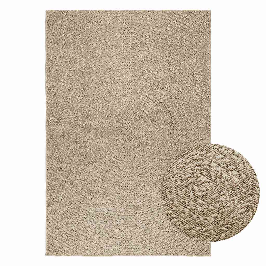 vidaXL Alfombra ZIZUR aspecto yute interior/exterior beige 120x170 cm