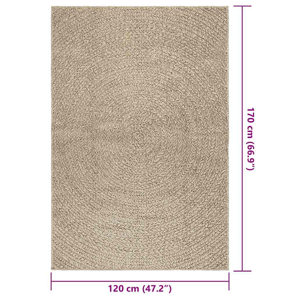 vidaXL Alfombra ZIZUR aspecto yute interior/exterior beige 120x170 cm