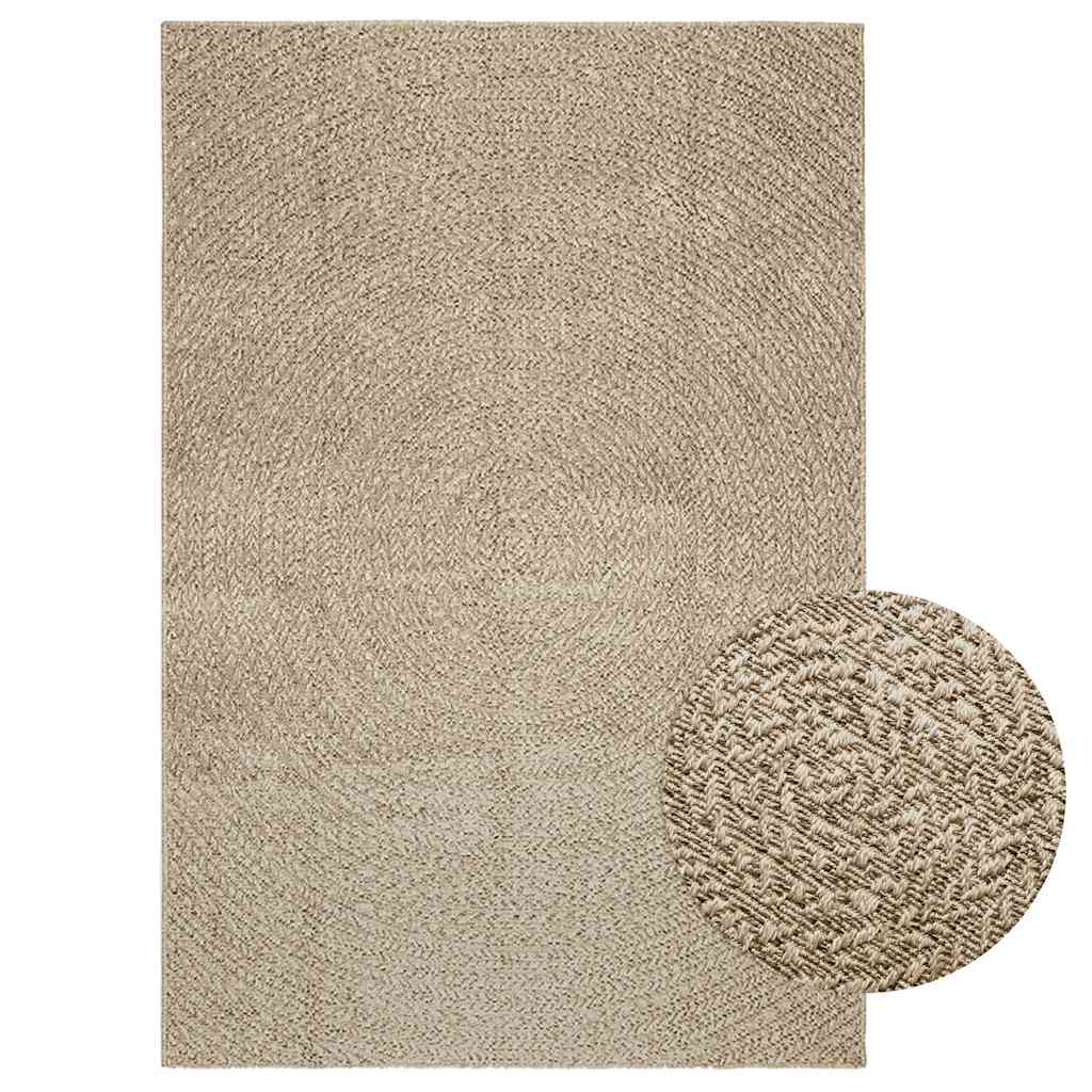 vidaXL Alfombra ZIZUR aspecto yute interior/exterior beige 140x200 cm