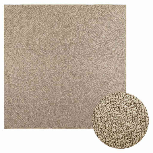 vidaXL Alfombra ZIZUR aspecto yute interior/exterior beige 200x200 cm