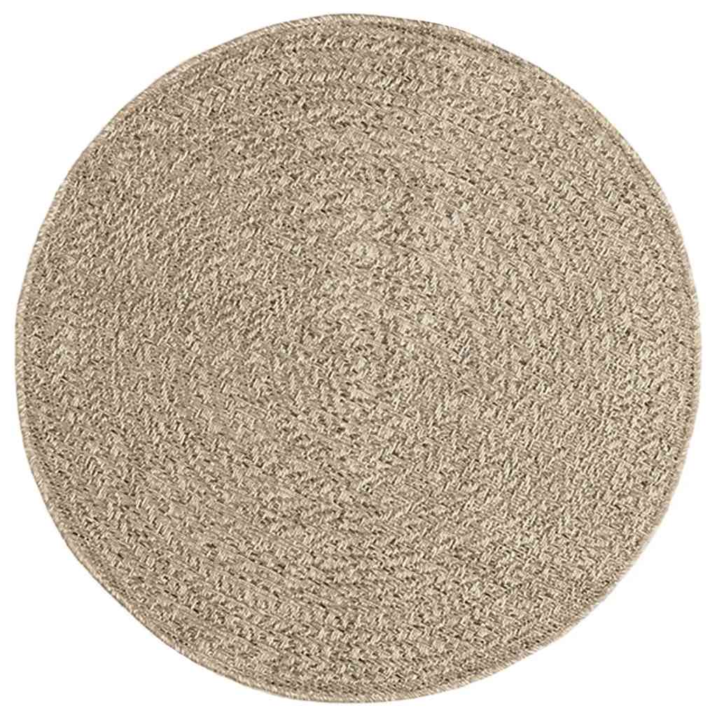 vidaXL Alfombra ZIZUR aspecto yute interior/exterior beige Ø 90 cm