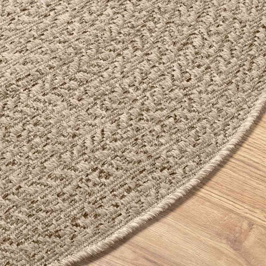 vidaXL Alfombra ZIZUR aspecto yute interior/exterior beige Ø 90 cm