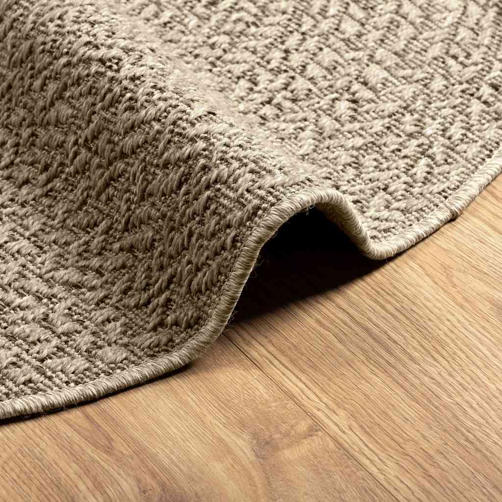 vidaXL Alfombra ZIZUR aspecto yute interior/exterior beige Ø 90 cm