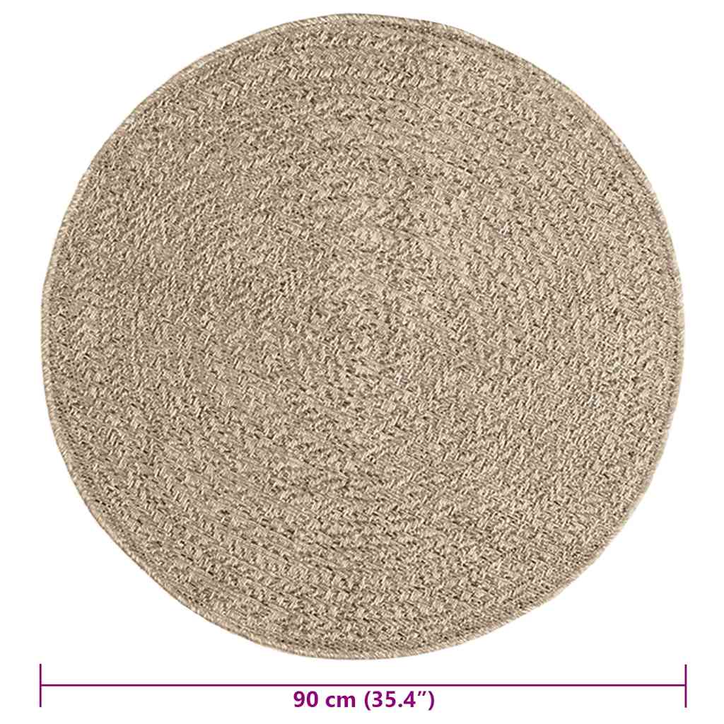 vidaXL Alfombra ZIZUR aspecto yute interior/exterior beige Ø 90 cm