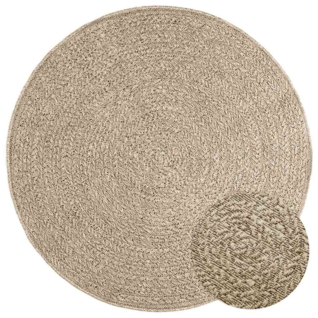 vidaXL Alfombra ZIZUR aspecto yute interior/exterior beige Ø 120 cm