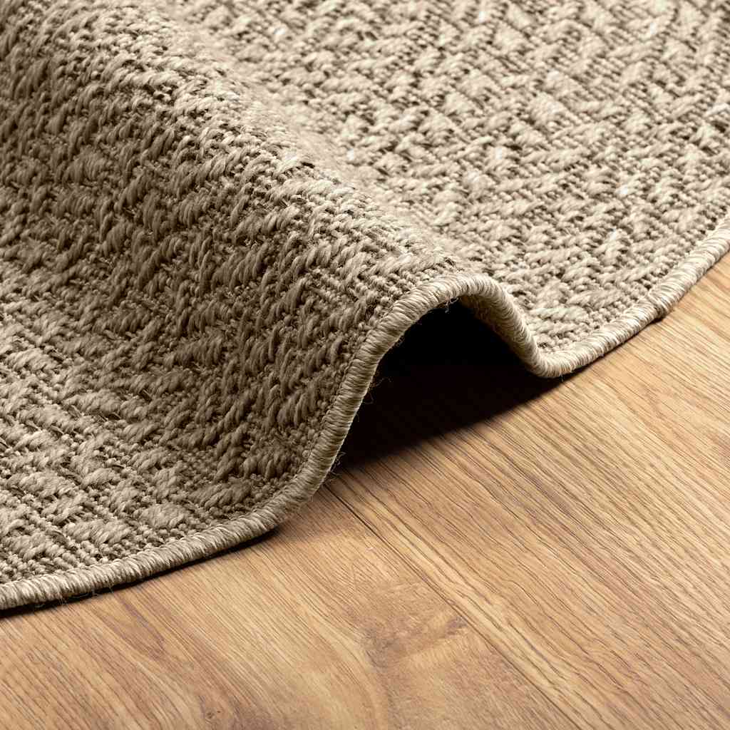 vidaXL Alfombra ZIZUR aspecto yute interior/exterior beige Ø 120 cm