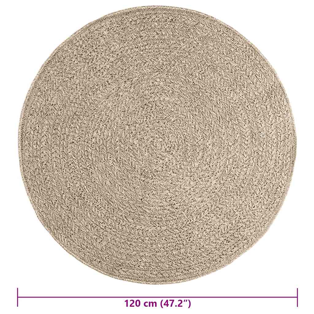 vidaXL Alfombra ZIZUR aspecto yute interior/exterior beige Ø 120 cm