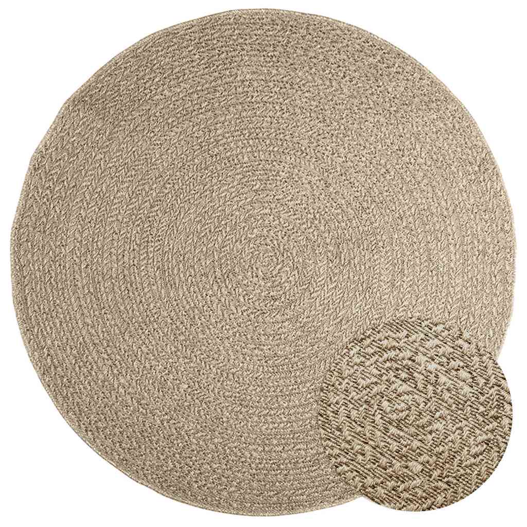 vidaXL Alfombra ZIZUR apariencia yute interior exterior beige Ø 160 cm