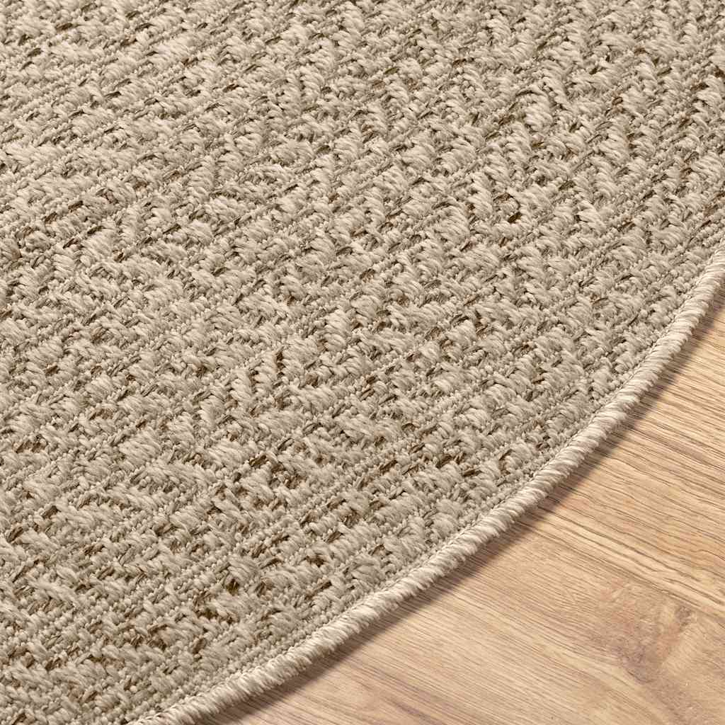 vidaXL Alfombra ZIZUR apariencia yute interior exterior beige Ø 160 cm