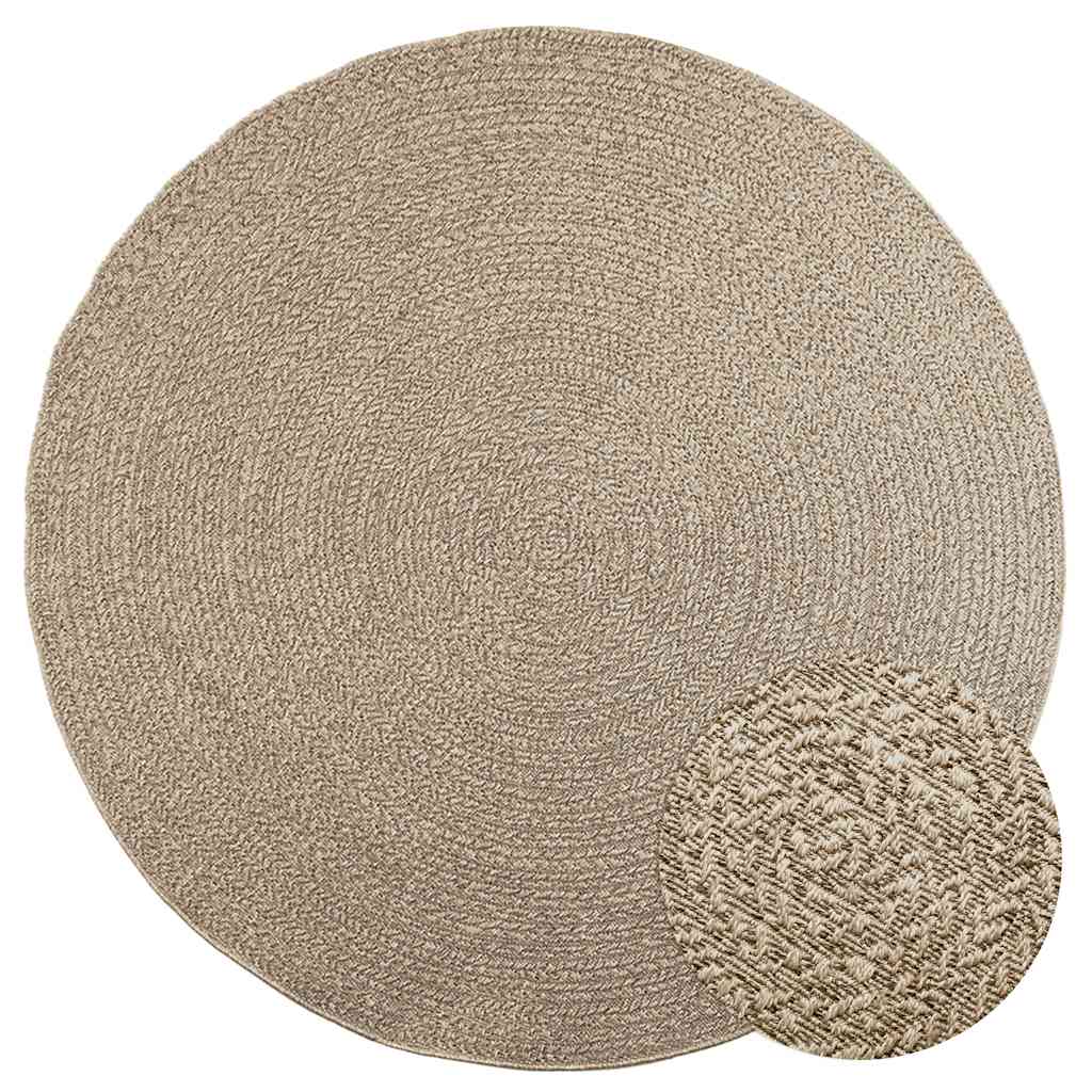 vidaXL Alfombra ZIZUR aspecto yute interior/exterior beige Ø 200 cm