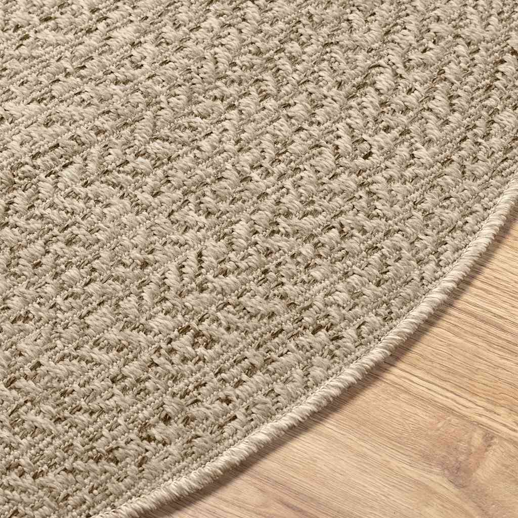 vidaXL Alfombra ZIZUR aspecto yute interior/exterior beige Ø 200 cm